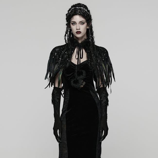Gorgeous Goth Feather Shawl