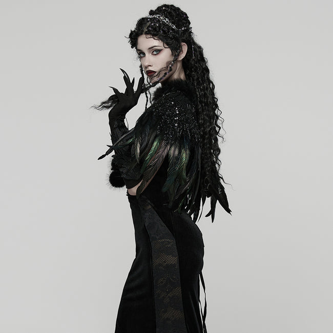 Gorgeous Goth Feather Shawl