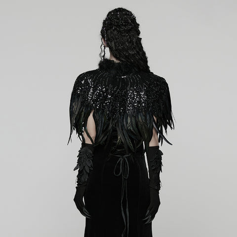 Gorgeous Goth Feather Shawl