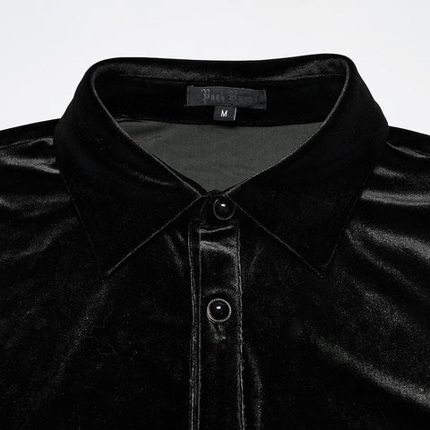 Daily Goth luster velvet shirt