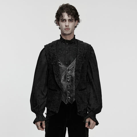 Goth palace decal lapel vest