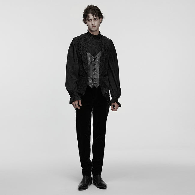 Goth palace decal lapel vest