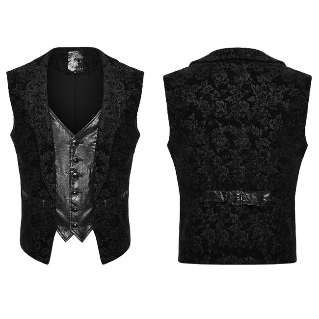 Goth palace decal lapel vest