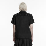 Punk distressed cotton shirt for men
