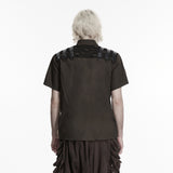 Punk distressed cotton shirt for men