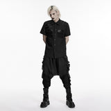 Punk distressed cotton shirt for men