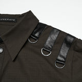 Punk distressed cotton shirt for men