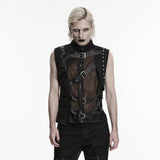 Punk asymmetrical fake two-piece vest