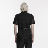 Punk asymmetrical fake two-piece vest