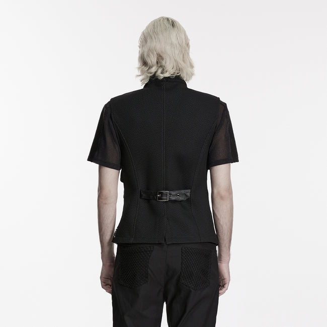 Punk asymmetrical fake two-piece vest