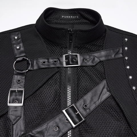 Punk asymmetrical fake two-piece vest
