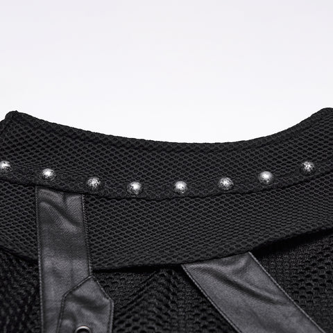 Punk asymmetrical fake two-piece vest