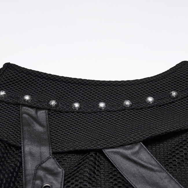 Punk asymmetrical fake two-piece vest