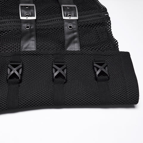 Punk asymmetrical fake two-piece vest