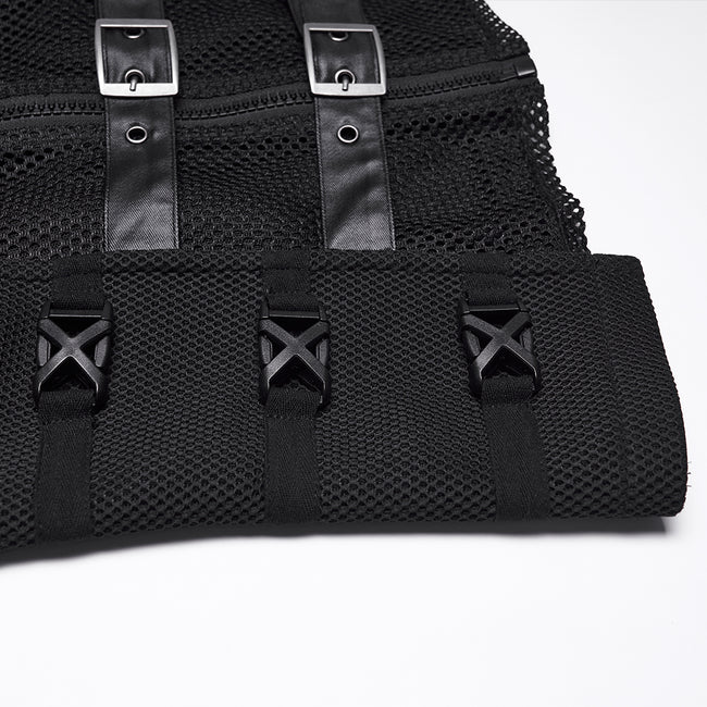 Punk asymmetrical fake two-piece vest