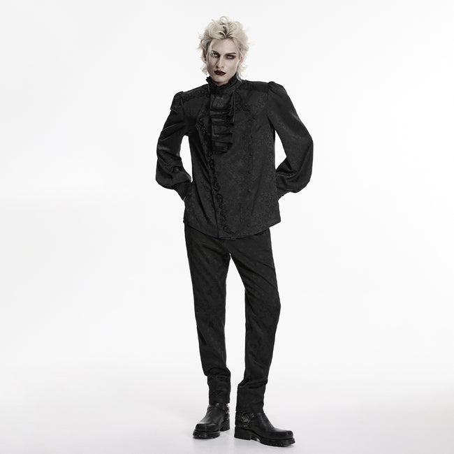 Gorgeous Gothic Embroidered Shirt For Men