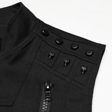 Stand up collar Cyberpunk vest with Shoulder rivets
