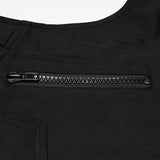 Stand up collar Cyberpunk vest with Shoulder rivets