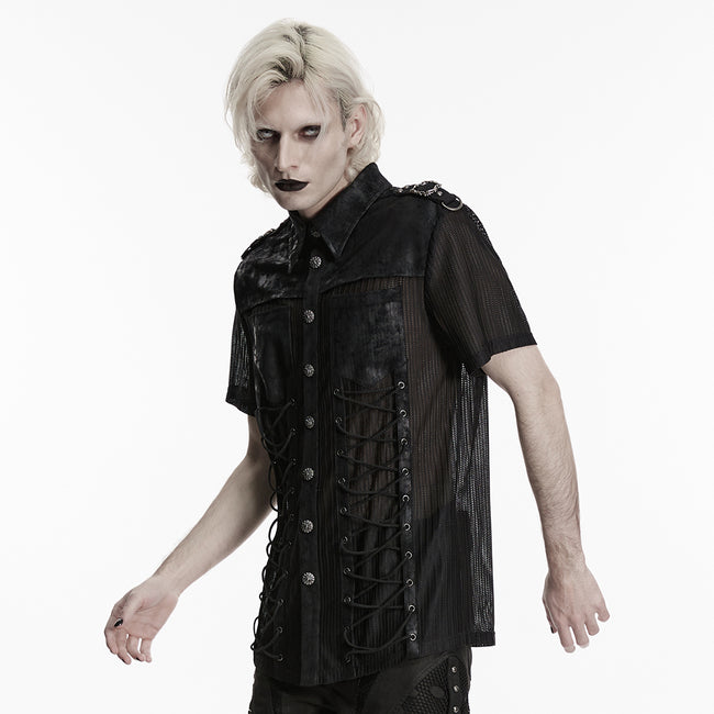 Punk visual mesh shirt