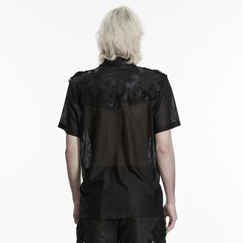 Punk visual mesh shirt