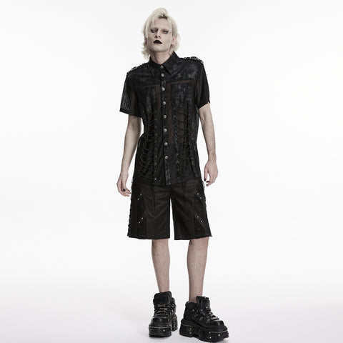Punk visual mesh shirt