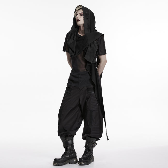 Wasteland hooded vest one-piece sleeveless cape