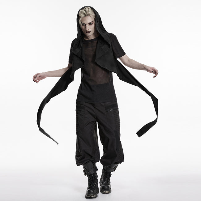 Wasteland hooded vest one-piece sleeveless cape