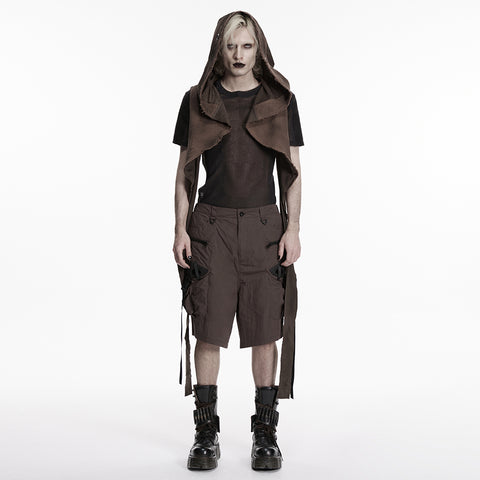 Wasteland hooded vest one-piece sleeveless cape