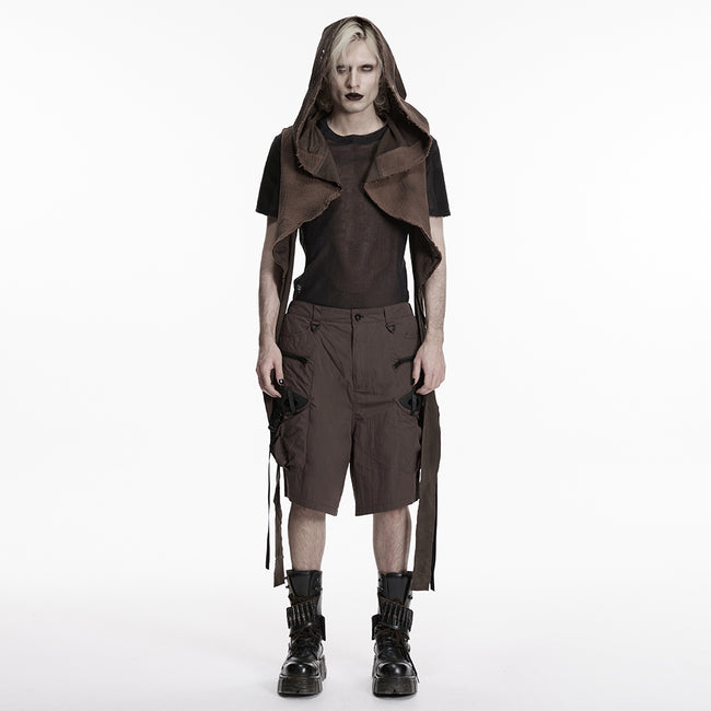 Wasteland hooded vest one-piece sleeveless cape