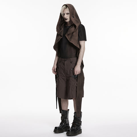 Wasteland hooded vest one-piece sleeveless cape