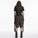 Wasteland hooded vest one-piece sleeveless cape
