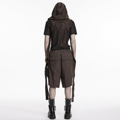 Wasteland hooded vest one-piece sleeveless cape