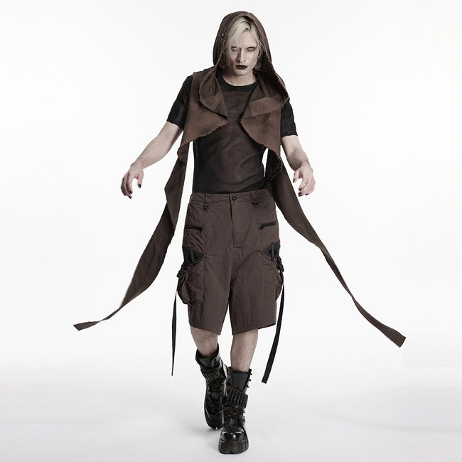Wasteland hooded vest one-piece sleeveless cape
