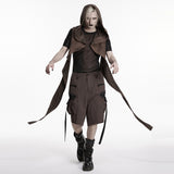 Wasteland hooded vest one-piece sleeveless cape