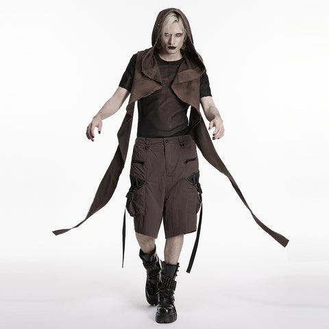 Wasteland hooded vest one-piece sleeveless cape