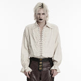 Goth distressed cotton and linen shirt