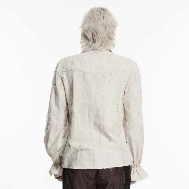 Goth distressed cotton and linen shirt
