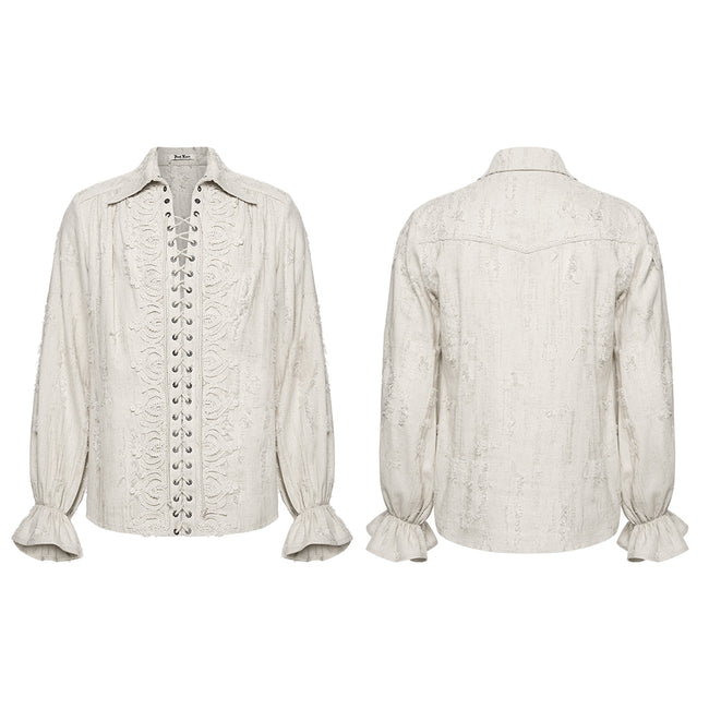 Goth distressed cotton and linen shirt
