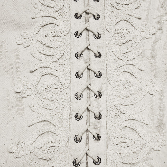 Goth distressed cotton and linen shirt