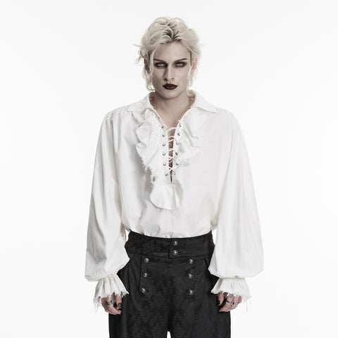 Gothic retro shirt with bubble sleeves