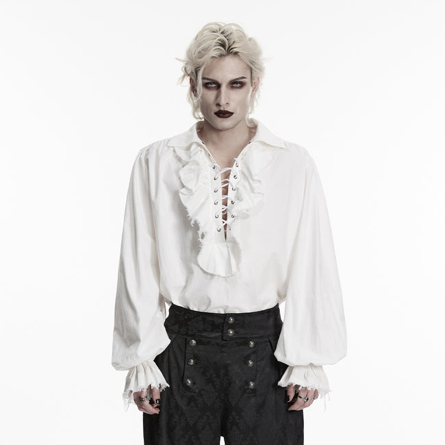 Gothic retro shirt with bubble sleeves