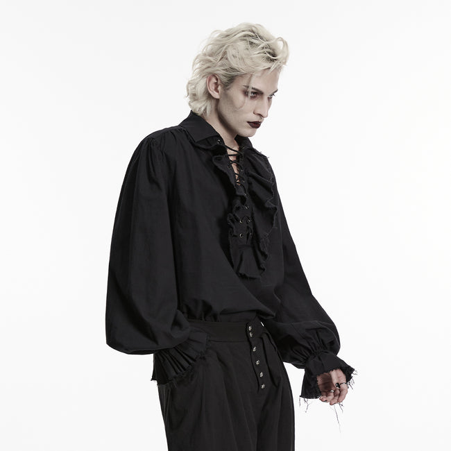 Gothic retro shirt with bubble sleeves