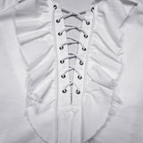 Gothic retro shirt with bubble sleeves