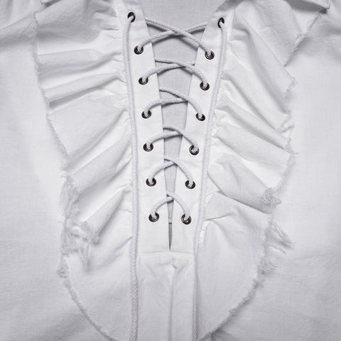 Gothic retro shirt with bubble sleeves