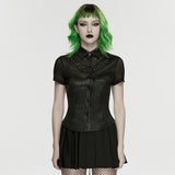 Punk personality mesh shirt