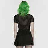 Punk personality mesh shirt