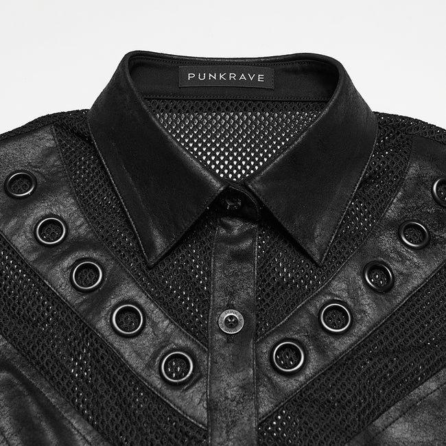 Punk personality mesh shirt