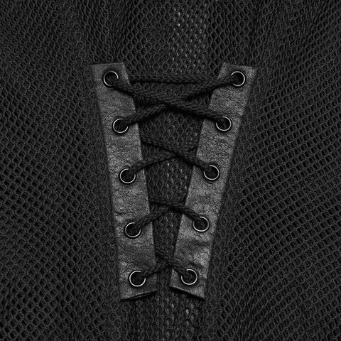 Punk personality mesh shirt