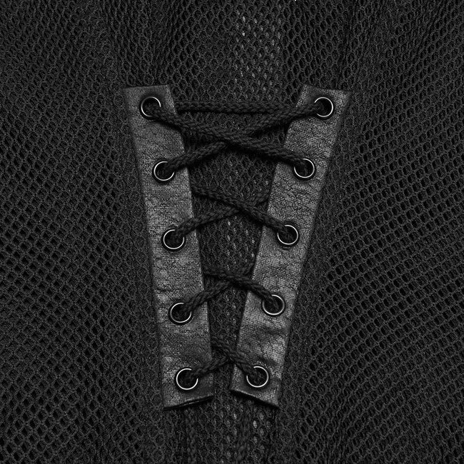 Punk personality mesh shirt