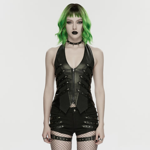 2026 Punk halter neck vest